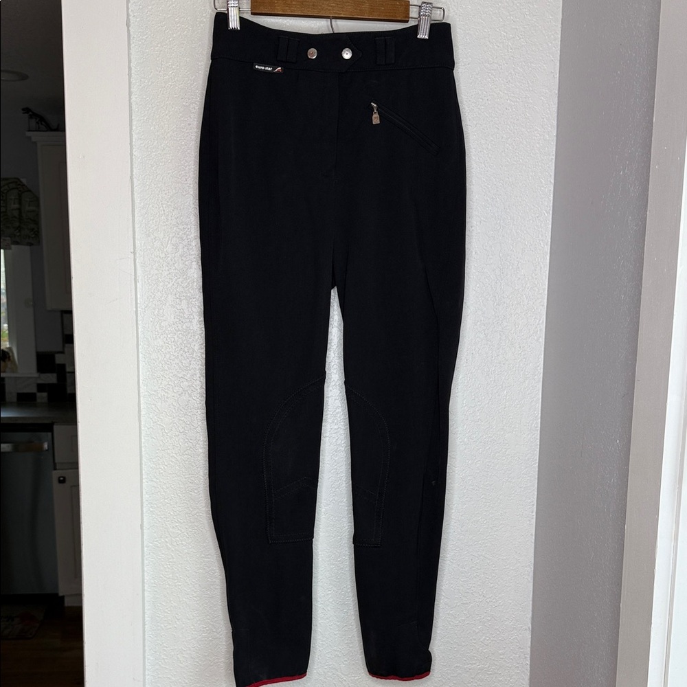 euro-star Diana Riding Pants Black Equestrian horse girl aesthetic reinforced